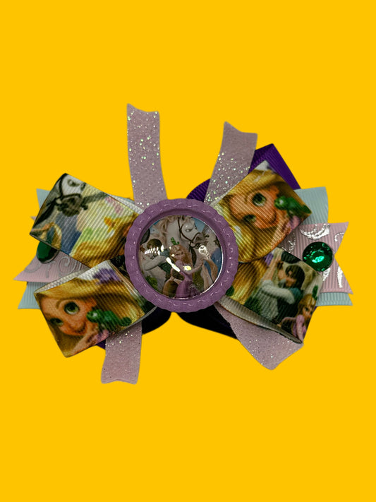 Tangled in Charm – 4” Rapunzel Hair Bow