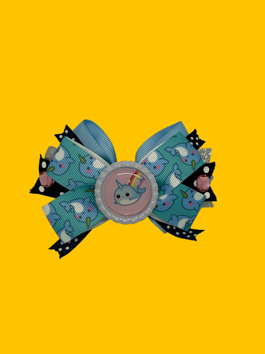 Narwhal "Unicorn of the Sea" Hair Bow